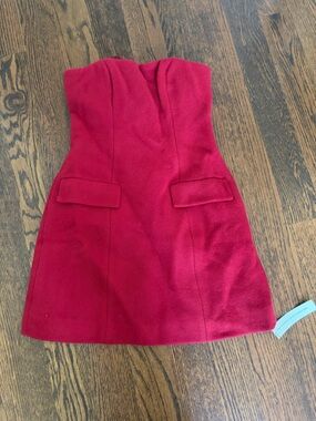 Reformation Strapless Mini Dress in Red